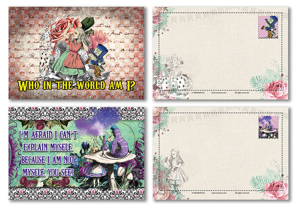 Alice in Wonderland Postcards Series 3 - Cool Student Giveaways - Stocking Stuffers Gift for Teachers, Educators, Students