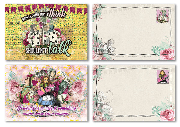 Alice in Wonderland Postcards Series 3 - Cool Student Giveaways - Stocking Stuffers Gift for Teachers, Educators, Students