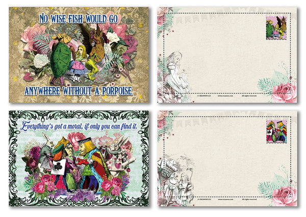 Alice in Wonderland Postcards Series 3 - Cool Student Giveaways - Stocking Stuffers Gift for Teachers, Educators, Students