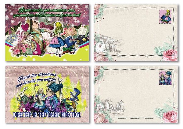 Alice in Wonderland Postcards Series 3 - Cool Student Giveaways - Stocking Stuffers Gift for Teachers, Educators, Students