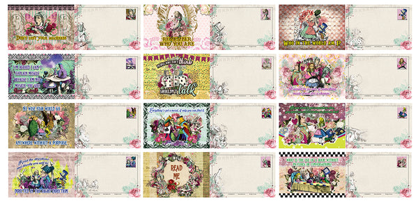 Alice in Wonderland Postcards Series 3 - Cool Student Giveaways - Stocking Stuffers Gift for Teachers, Educators, Students