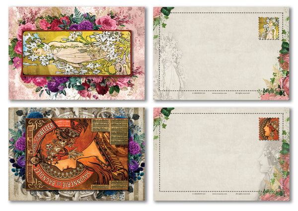 Creanoso Alphonse Mucha Art Nouveau Postcards ÃƒÂ¢Ã¢â€šÂ¬Ã¢â‚¬Å“ Inspiring Positive Art Greetings Cards Giveaways