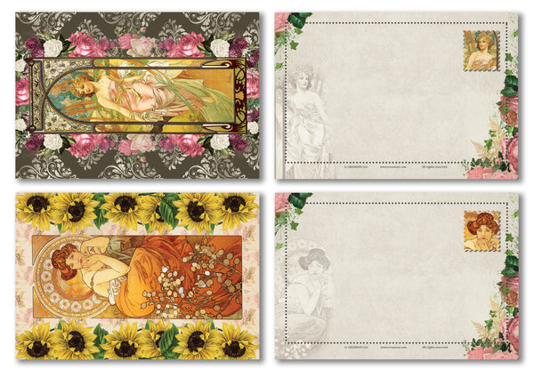 Creanoso Alphonse Mucha Art Nouveau Postcards ÃƒÂ¢Ã¢â€šÂ¬Ã¢â‚¬Å“ Inspiring Positive Art Greetings Cards Giveaways
