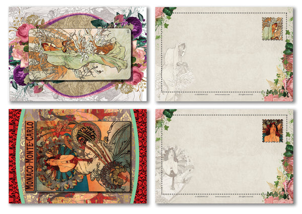 Creanoso Alphonse Mucha Art Nouveau Postcards ÃƒÂ¢Ã¢â€šÂ¬Ã¢â‚¬Å“ Inspiring Positive Art Greetings Cards Giveaways