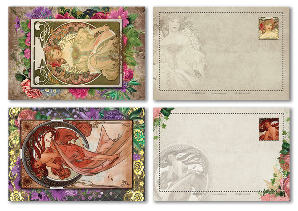 Creanoso Alphonse Mucha Art Nouveau Postcards ÃƒÂ¢Ã¢â€šÂ¬Ã¢â‚¬Å“ Inspiring Positive Art Greetings Cards Giveaways