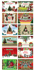 Creanoso Christmas Alice in Wonderland Postcards (12-Pack) - Unique Cool Giveaways for Kids, Adults, Boys,Girls ,Womenâ€“ Great Christmas Greeting Cards Collection Set