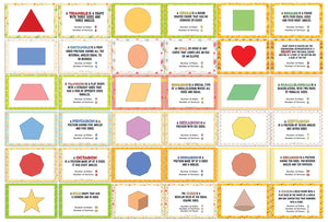 Colorful 18 Different Shapes Learning Notecards (18-Pack)