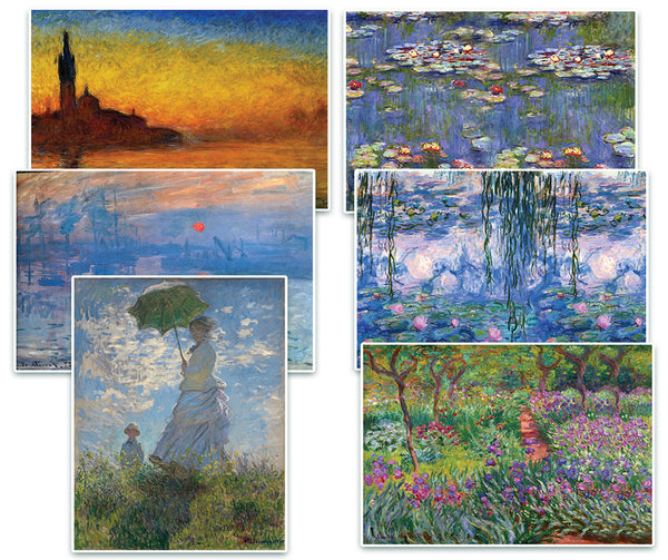 Creanoso Claude Monet Paintings Posters (6 Pack) â€“ Unique Personal Collection Set for Artists Men Women Adults Professionals â€“ Cool Wall Art Home Decal Decoration for Office Home Classrooms