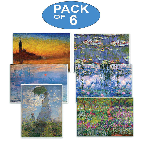 Creanoso Claude Monet Paintings Posters (6 Pack) â€“ Unique Personal Collection Set for Artists Men Women Adults Professionals â€“ Cool Wall Art Home Decal Decoration for Office Home Classrooms