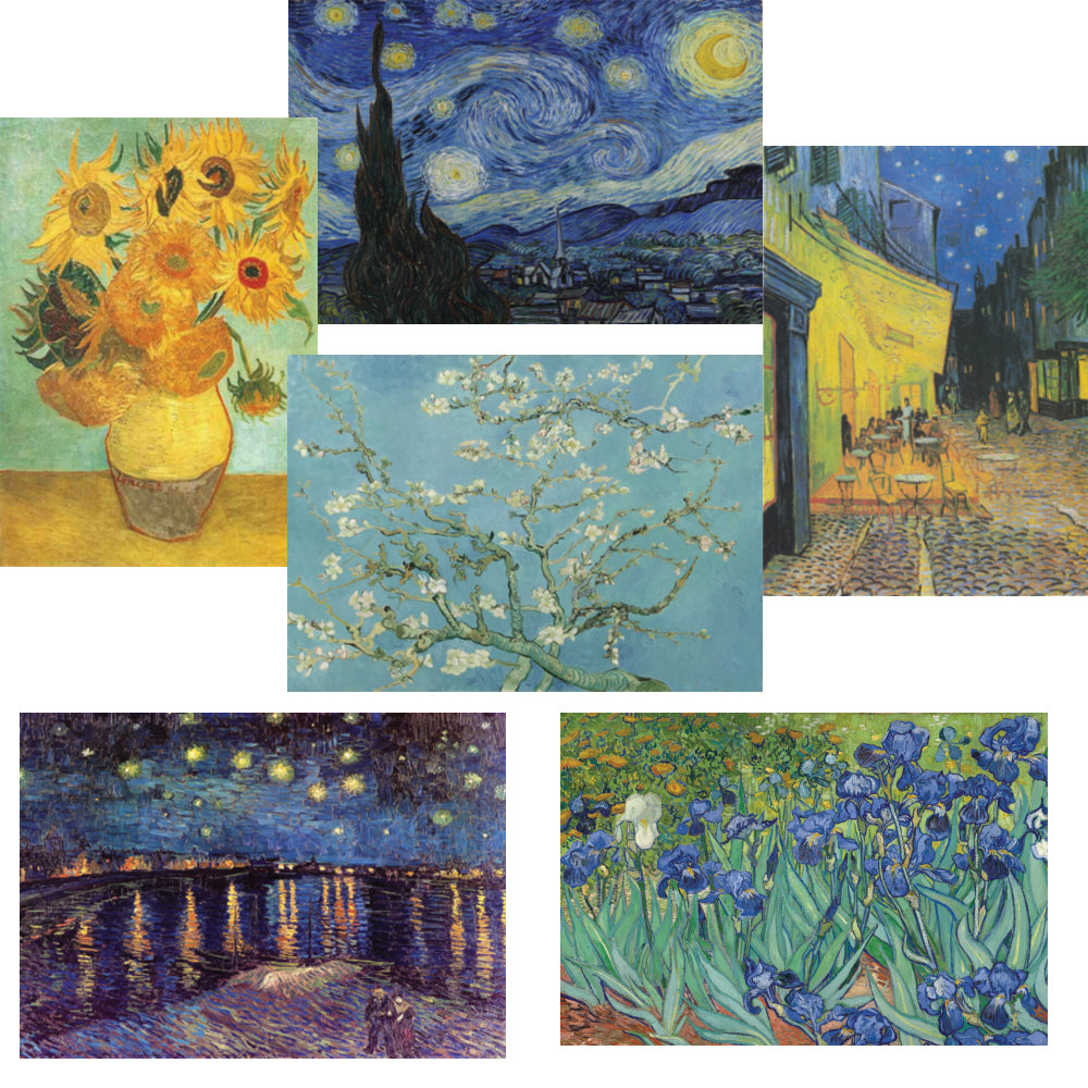 Creanoso Vincent Van Gogh Famous Paintings Poster (12-Pack) - Starry Night Sunflowers Almond Blossoms A3 Size - Great Home, Office, Room Decoration Famous Imperial Arts Collection & Gift