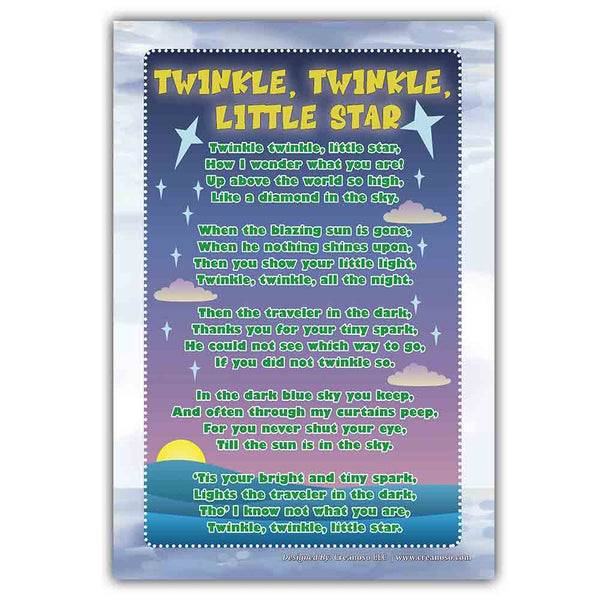 Creanoso Nursery Rhymes Series 1 Educational Posters (24-Pack) - Teacher Teaching Supply Bulk Set