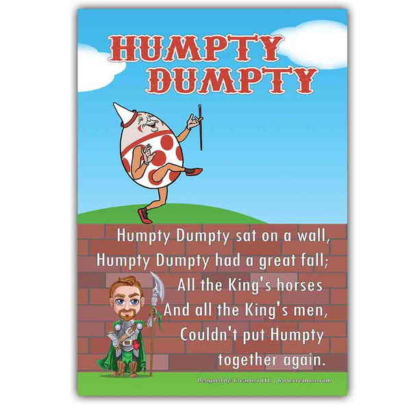 Creanoso Nursery Rhymes Educational Posters Series 2 (6-Pack) - Great Home Schooling Aid Bulk Set