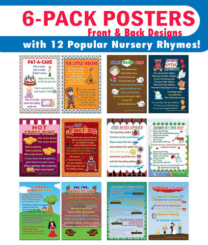 Creanoso Nursery Rhymes Educational Posters Series 3 (6-Pack) - DIY Home Schooling Tool