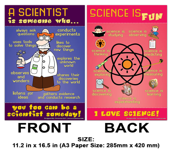 Fun Science Educational Learning Posters (12-Pack)