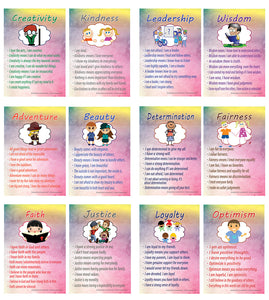 Creanoso Good Values for Kids Series 2 Educational Learning Posters (12-Pack) â€“ Design Gifts Ideas for Kids Boys Girls â€“ Fun Activities Stocking Stuffers â€“ Teaching Set â€“ Supplementary Home Schooling