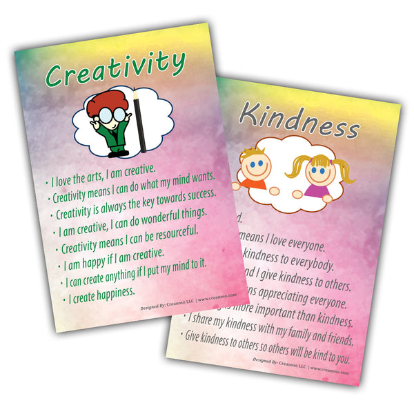 Creanoso Good Values for Kids Series 2 Educational Learning Posters (12-Pack) â€“ Design Gifts Ideas for Kids Boys Girls â€“ Fun Activities Stocking Stuffers â€“ Teaching Set â€“ Supplementary Home Schooling