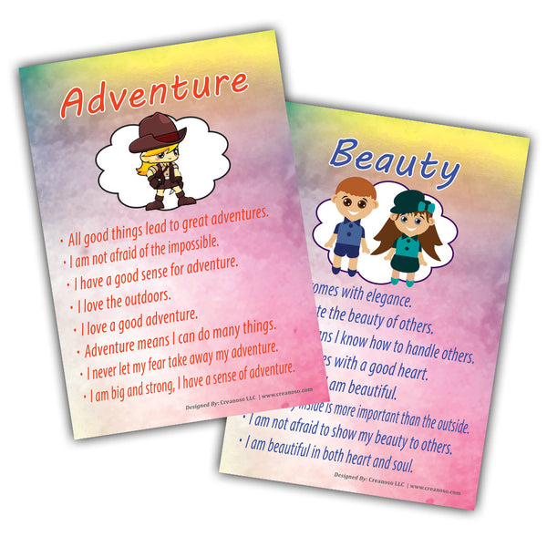 Creanoso Good Values for Kids Series 2 Educational Learning Posters (12-Pack) â€“ Design Gifts Ideas for Kids Boys Girls â€“ Fun Activities Stocking Stuffers â€“ Teaching Set â€“ Supplementary Home Schooling