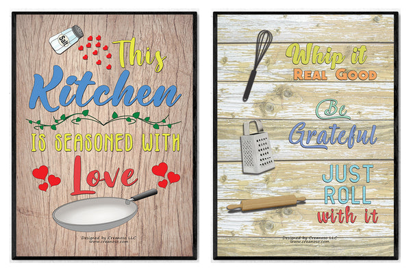 Creanoso Kitchen Quotes and Sayings Poster Prints - Fun and Encouraging Gift Ideas for Teens, Children, & Adults