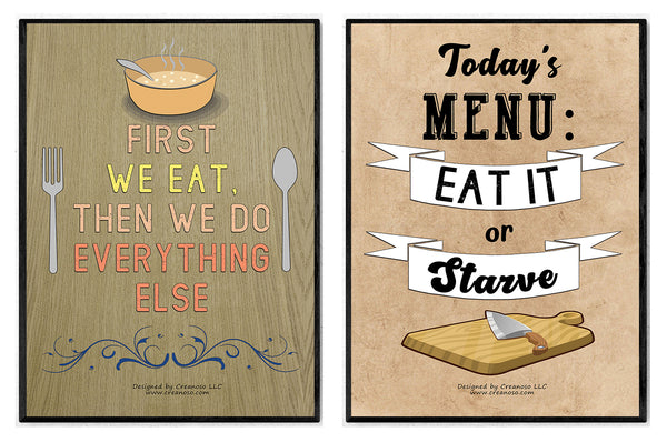 Creanoso Kitchen Quotes and Sayings Poster Prints - Fun and Encouraging Gift Ideas for Teens, Children, & Adults