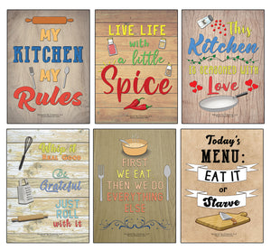 Creanoso Kitchen Quotes and Sayings Poster Prints - Fun and Encouraging Gift Ideas for Teens, Children, & Adults