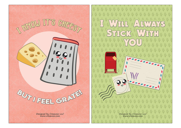 Creanoo Inspiring Puns Home Posters (12-Pack) - House Decoration and Wall Design Stocking Stuffers Party Favors & Giveaways for Teens & Adults