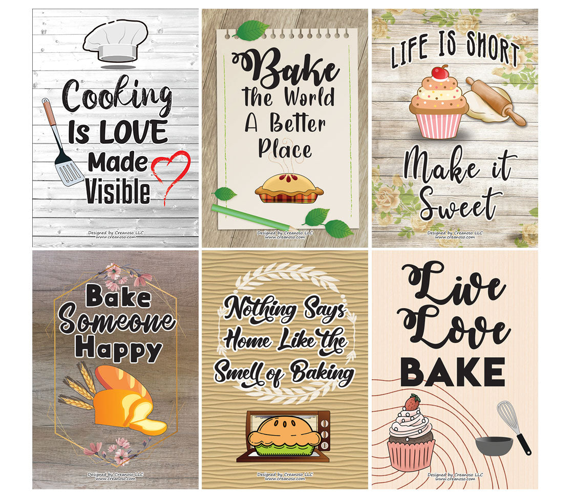 Kitchen Baking Posters (6-Pack)