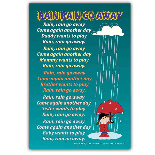 Kindergarten Nursery Rhymes Series Educational Posters Series 1 , 2 & 3 Sets (18-Pack Front & Back with 36 Popular Songs)