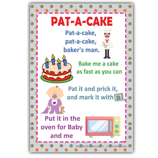 Kindergarten Nursery Rhymes Series Educational Posters Series 1 , 2 & 3 Sets (18-Pack Front & Back with 36 Popular Songs)