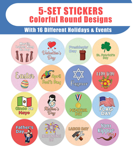Creanoso Emoji Fun Holiday and Special Events Series 1 Stickers (5-Sheet) â€“ Sticker Card Giveaways for Kids â€“ Awesome Stocking Stuffers Gifts for Boys & Girls â€“ Classroom Home Rewards Enticements