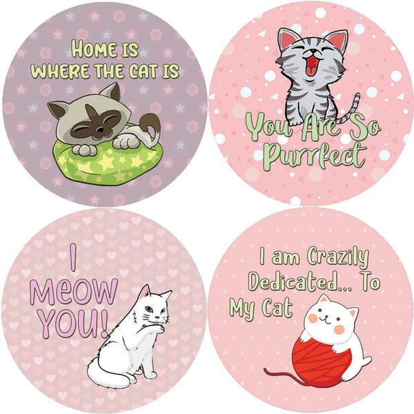 Creanoso Cat Lovers Stickers (10-Sheet) â€“ Sticker Card Giveaways for Kids â€“ Awesome Stocking Stuffers Gifts for Boys & Girls â€“ Classroom Home Rewards Enticements