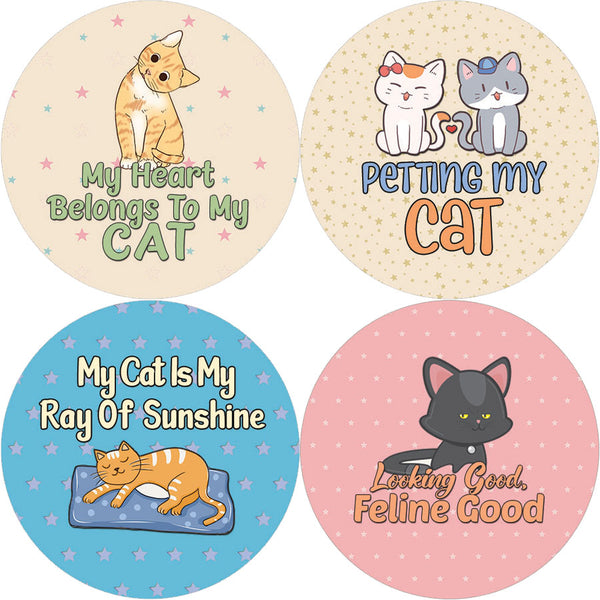 Creanoso Cat Lovers Stickers (5-Sheet) â€“ Sticker Card Giveaways for Kids â€“ Awesome Stocking Stuffers Gifts for Boys & Girls â€“ Classroom Home Rewards Enticements