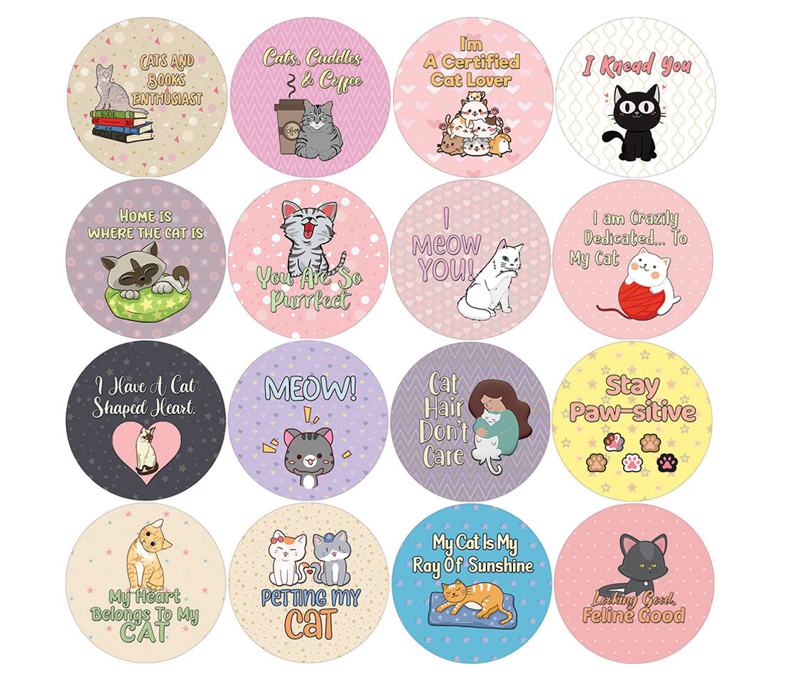 Creanoso Cat Lovers Stickers (10-Sheet) â€“ Sticker Card Giveaways for Kids â€“ Awesome Stocking Stuffers Gifts for Boys & Girls â€“ Classroom Home Rewards Enticements