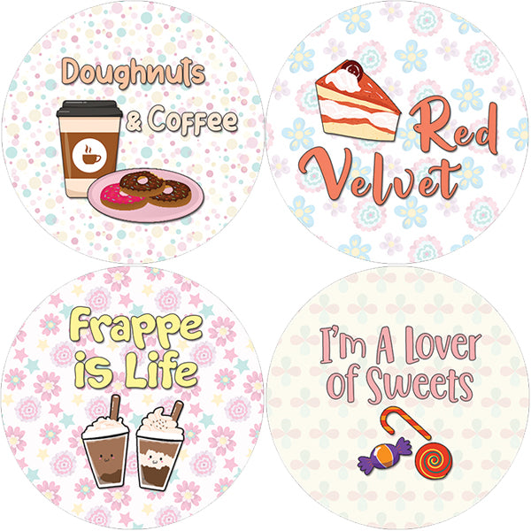 Creanoso Sweet Desserts Stickers (10-Sheet) â€“ Sticker Card Giveaways for Kids â€“ Awesome Stocking Stuffers Gifts for Boys & Girls â€“ Classroom Home Rewards Enticements