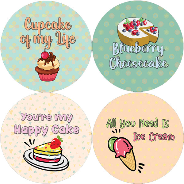Creanoso Sweet Desserts Stickers (10-Sheet) â€“ Sticker Card Giveaways for Kids â€“ Awesome Stocking Stuffers Gifts for Boys & Girls â€“ Classroom Home Rewards Enticements
