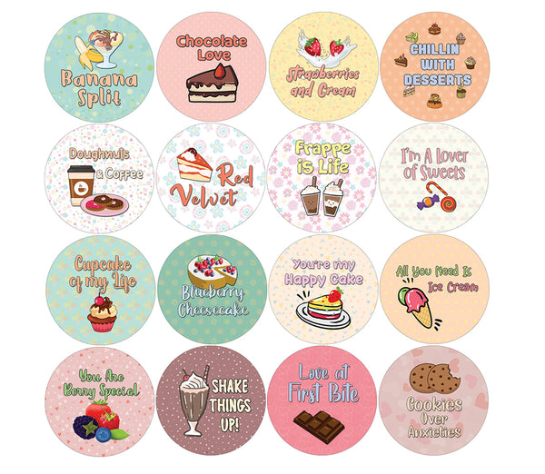Creanoso Sweet Desserts Stickers (20-Sheet) â€“ Sticker Card Giveaways for Kids â€“ Awesome Stocking Stuffers Gifts for Boys & Girls â€“ Classroom Home Rewards Enticements