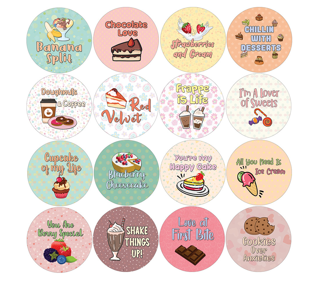 Creanoso Sweet Desserts Stickers (10-Sheet) â€“ Sticker Card Giveaways for Kids â€“ Awesome Stocking Stuffers Gifts for Boys & Girls â€“ Classroom Home Rewards Enticements