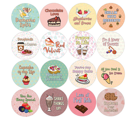 Creanoso Sweet Desserts Stickers (5-Sheet) â€“ Sticker Card Giveaways for Kids â€“ Awesome Stocking Stuffers Gifts for Boys & Girls â€“ Classroom Home Rewards Enticements