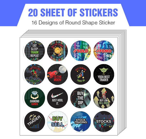 Stock Trading Stickers (20 Sets X 16 Designs)