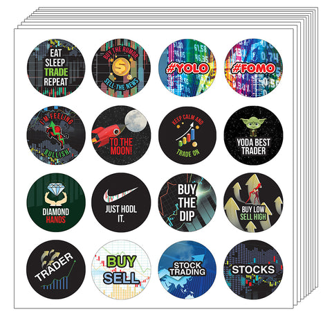 Stock Trading Stickers (20 Sets X 16 Designs)