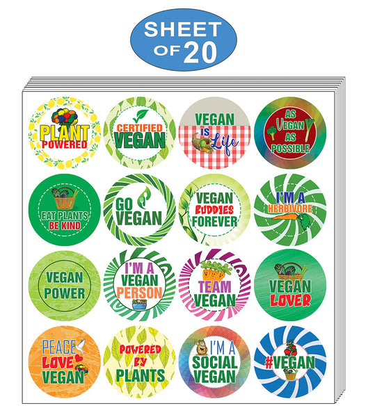Vegan Stickers (20 Sets X 16 Designs)