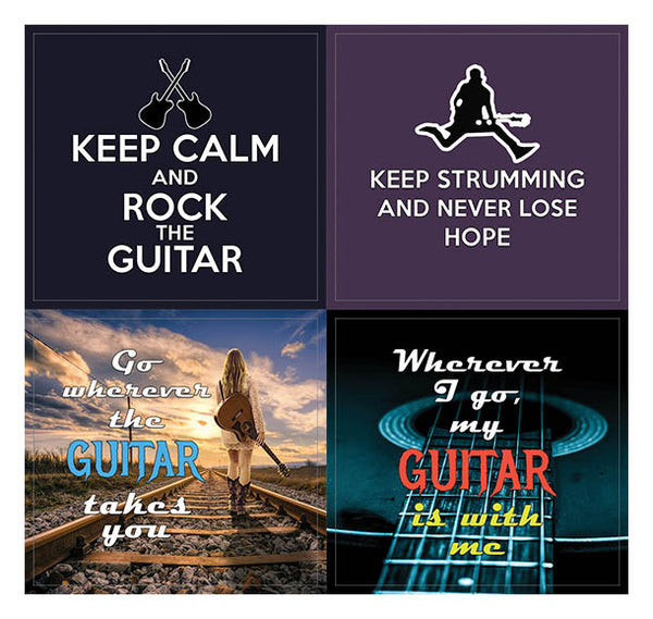 Creanoso Guitar Quote Stickers for Musicians and Guitarists (10-Sheet) Ã¢â‚¬â€œ Premium Gift Set