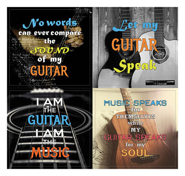 Creanoso Guitar Quote Stickers for Musicians and Guitarists (10-Sheet) Ã¢â‚¬â€œ Premium Gift Set