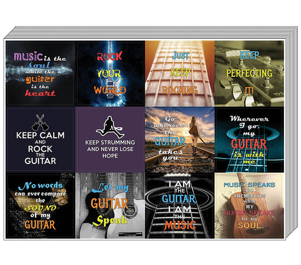 Creanoso Guitar Quote Stickers for Musicians and Guitarists (10-Sheet) Ã¢â‚¬â€œ Premium Gift Set