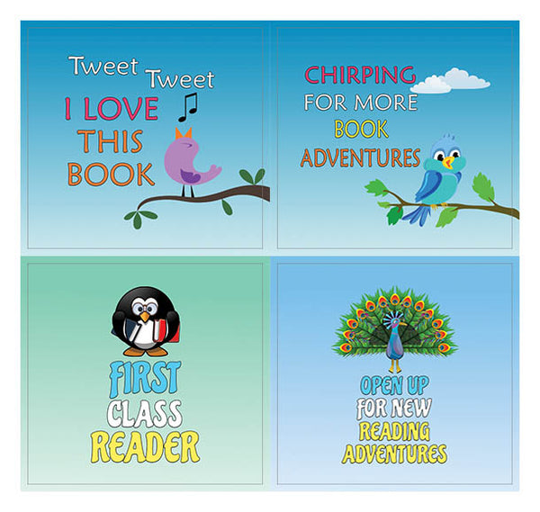 Creanoso Inspirational Sayings Book Reading Bird Stickers (10-Sheet) Ã¢â‚¬â€œ Assorted Reading Sticker Set