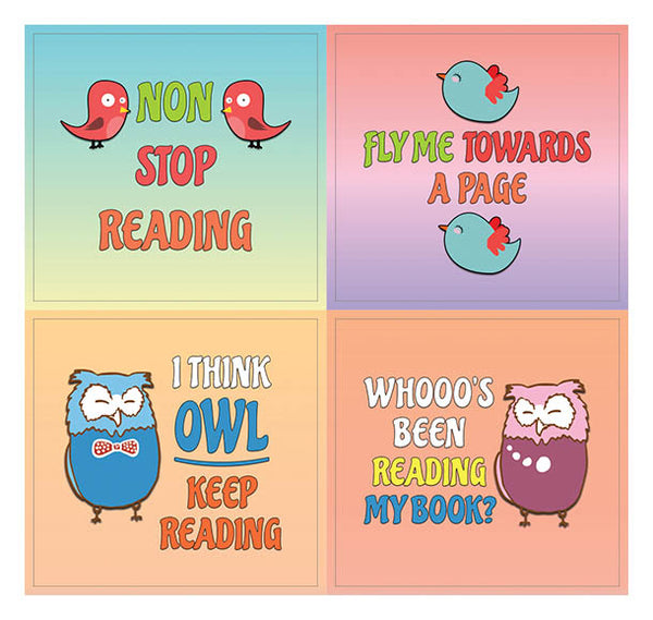 Creanoso Inspirational Sayings Book Reading Bird Stickers (10-Sheet) Ã¢â‚¬â€œ Assorted Reading Sticker Set