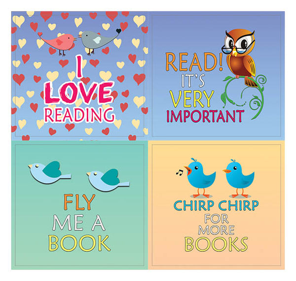 Creanoso Inspirational Sayings Book Reading Bird Stickers (10-Sheet) Ã¢â‚¬â€œ Assorted Reading Sticker Set