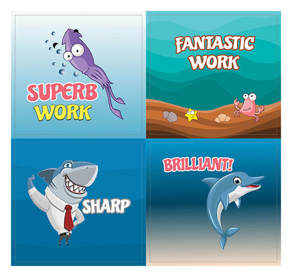 Creanoso Sea Life Creatures Praise Stickers for Kids (10-Sheet) Ã¢â‚¬â€œ Incentive Rewards Gifts