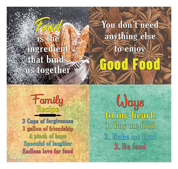 Creanoso Inspiring Food Lovers Sayings Stickers (10-Sheet) Ã¢â‚¬â€œ Inspirational Food Quotes
