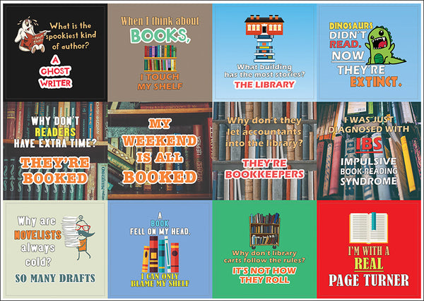 Creanoso Silly and Funny Puns Book Reading Stickers (10-Sheet) Ã¢â‚¬â€œ Assorted Books Puns Sticker Set