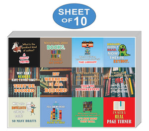 Creanoso Silly and Funny Puns Book Reading Stickers (10-Sheet) Ã¢â‚¬â€œ Assorted Books Puns Sticker Set